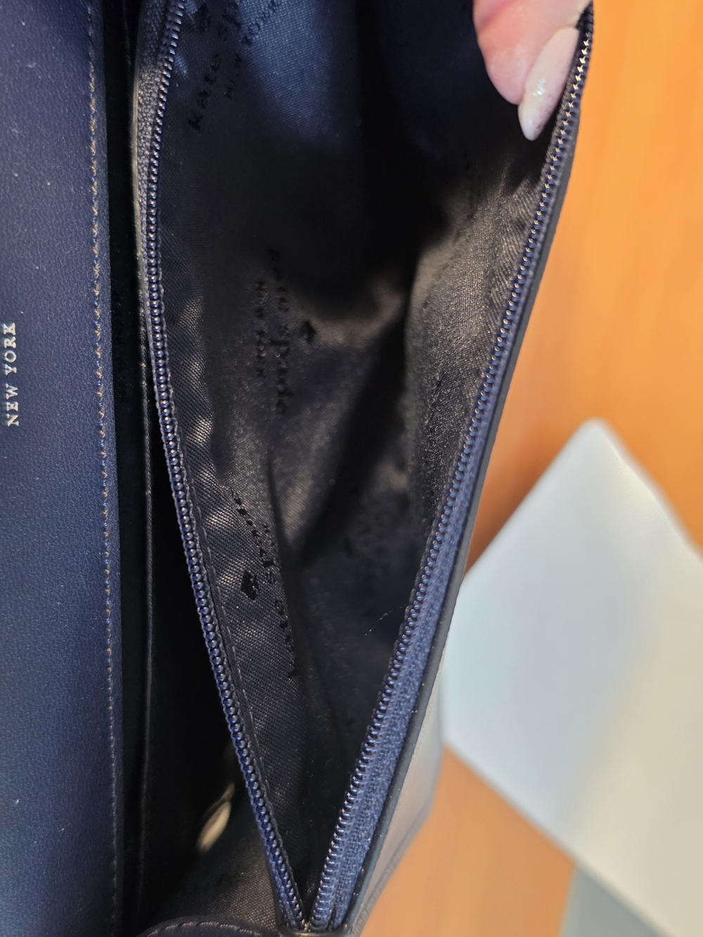 Elegant Kate Spade Madison Embroidered Floral Widow Mini-Flap Crossbody, Navy - Picture 10 of 14